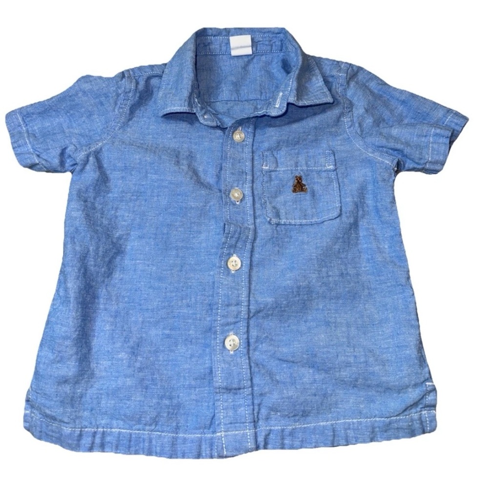 Baby Gap Boys Blue Linen Shirt 2T 2 Years